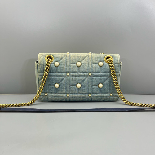 Gucci Small GG Marmont Denim Blue