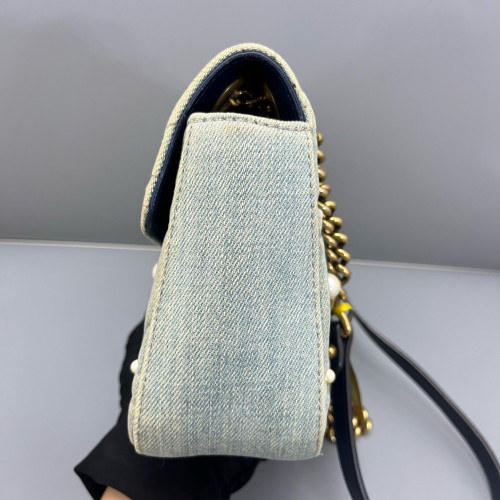 Gucci Small GG Marmont Denim Blue