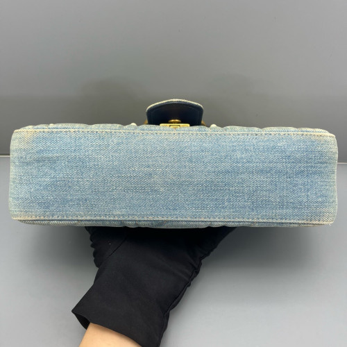 Gucci Small GG Marmont Denim Blue
