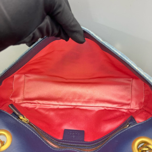 Gucci Small GG Marmont Denim Blue