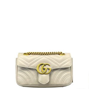 Gucci Matelasse Mini GG Marmont Calfskin Grey