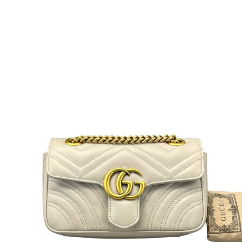 Gucci Matelasse Mini GG Marmont Calfskin Grey