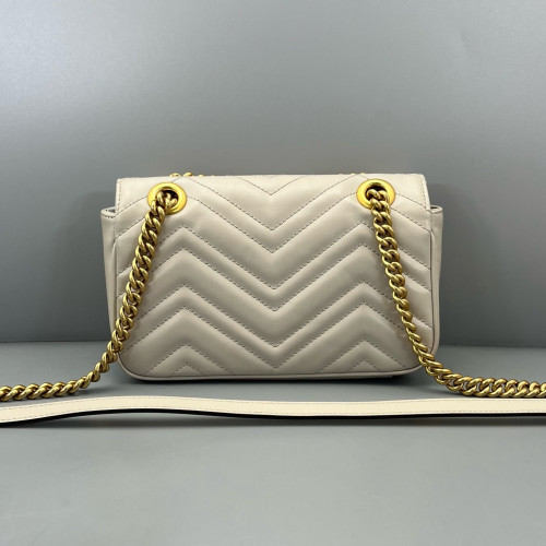 Gucci Matelasse Mini GG Marmont Calfskin Grey
