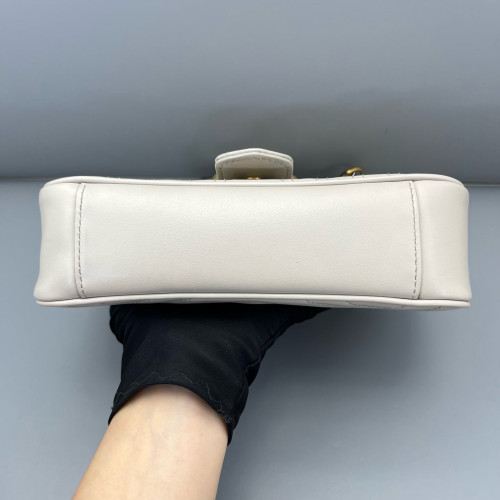 Gucci Matelasse Mini GG Marmont Calfskin Grey