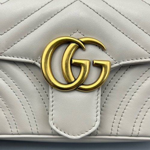 Gucci Matelasse Mini GG Marmont Calfskin Grey