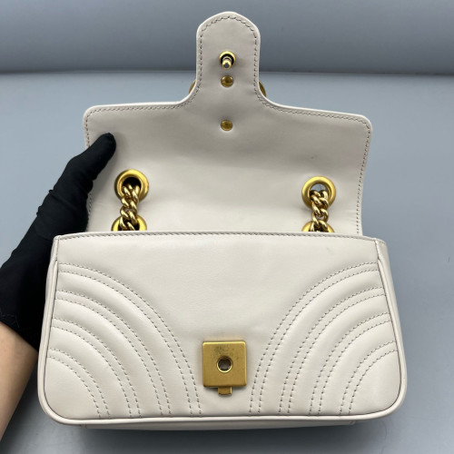 Gucci Matelasse Mini GG Marmont Calfskin Grey