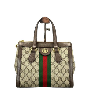 Gucci Web Ophidia Tote Bag GG Supreme Monogram Beige Ebony