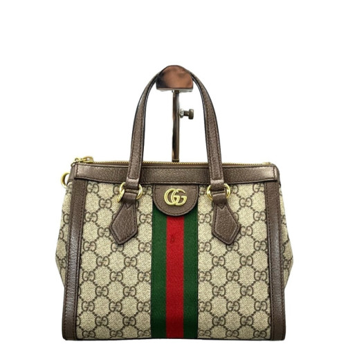 Gucci Web Ophidia Tote Bag GG Supreme Monogram Beige Ebony
