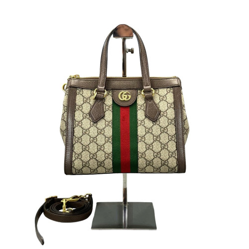 Gucci Web Ophidia Tote Bag GG Supreme Monogram Beige Ebony