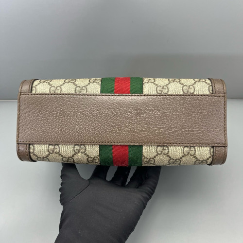 Gucci Web Ophidia Tote Bag GG Supreme Monogram Beige Ebony