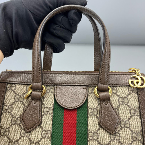 Gucci Web Ophidia Tote Bag GG Supreme Monogram Beige Ebony