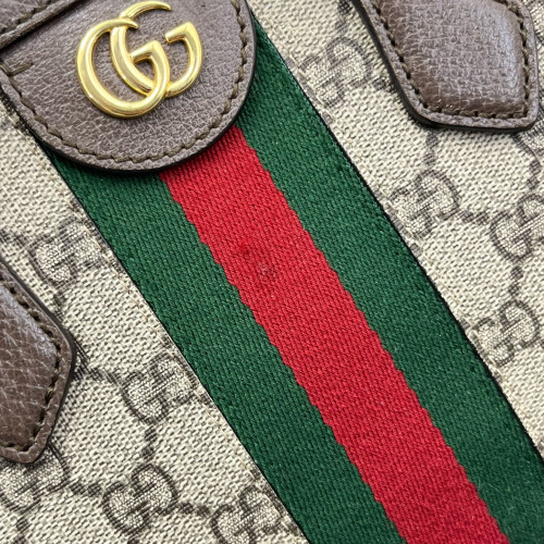 Gucci Web Ophidia Tote Bag GG Supreme Monogram Beige Ebony