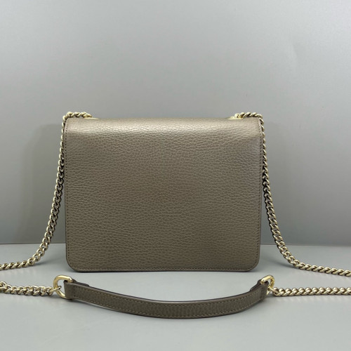 Gucci Small Interlocking G Shoulder Bag Calfskin Grey