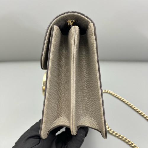 Gucci Small Interlocking G Shoulder Bag Calfskin Grey