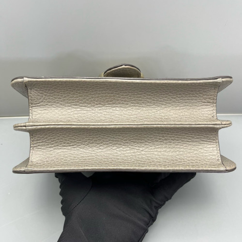 Gucci Small Interlocking G Shoulder Bag Calfskin Grey