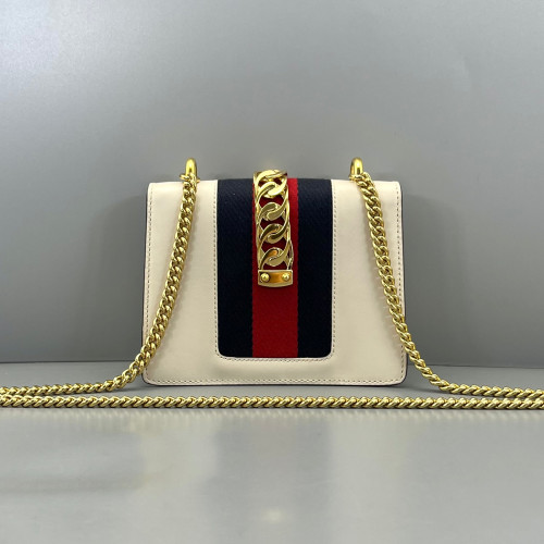 Gucci Mini Sylvie Shoulder Bag Calfskin White