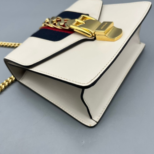 Gucci Mini Sylvie Shoulder Bag Calfskin White