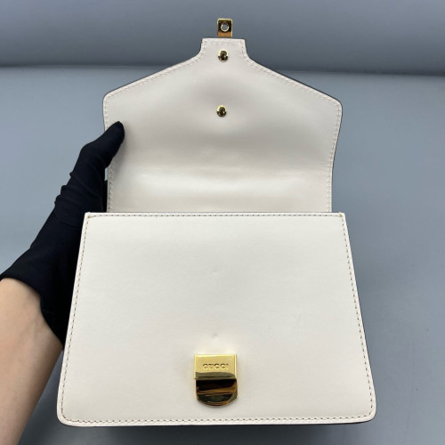 Gucci Mini Sylvie Shoulder Bag Calfskin White