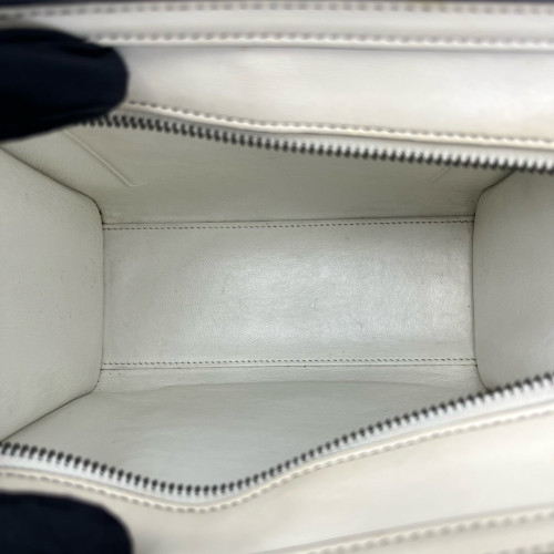 Celine Nano Luggage Calfskin White