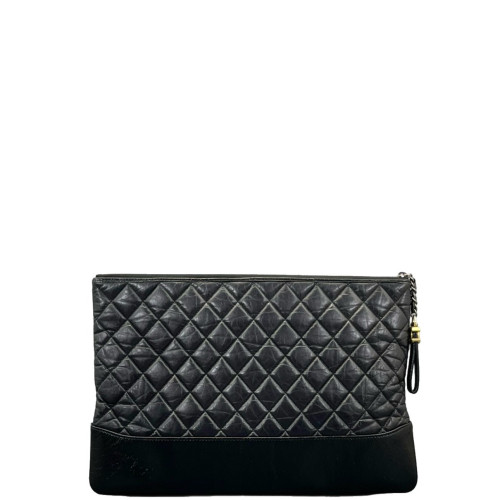 Chanel Quilted Clutch Calfskin Black