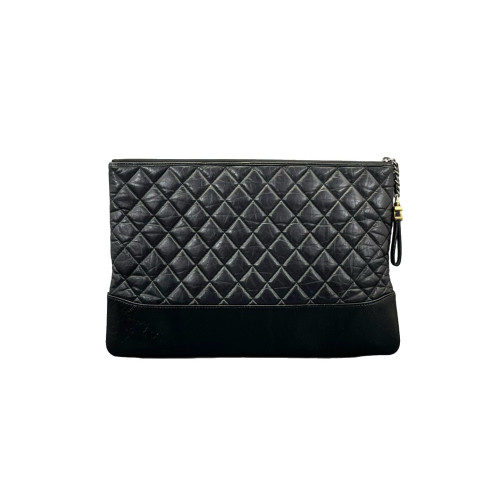 Chanel Quilted Clutch Calfskin Black