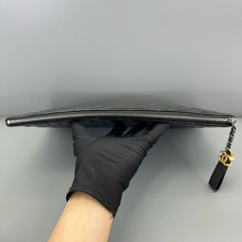 Chanel Quilted Clutch Calfskin Black