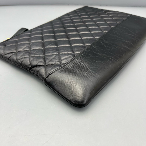 Chanel Quilted Clutch Calfskin Black