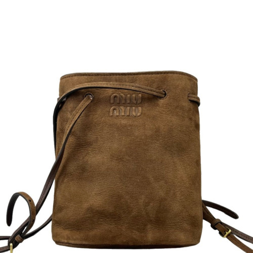 Miu Miu Bucket Suede Calfskin Brown