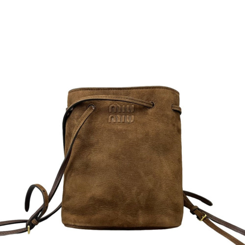 Miu Miu Bucket Suede Calfskin Brown