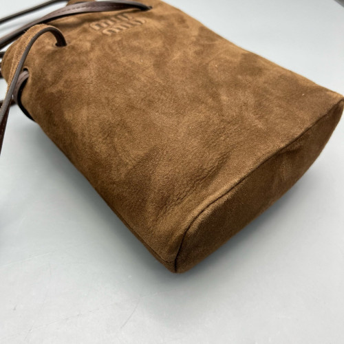 Miu Miu Bucket Suede Calfskin Brown