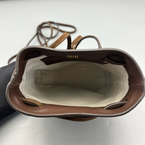 Miu Miu Bucket Suede Calfskin Brown