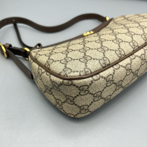 Gucci Small Ophidia Hobo GG Supreme Monogram Beige Ebony Beige Brown
