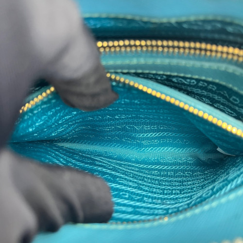 Prada Small Lux Open Promenade Saffiano Calfskin Blue