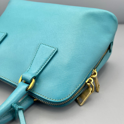 Prada Small Lux Open Promenade Saffiano Calfskin Blue