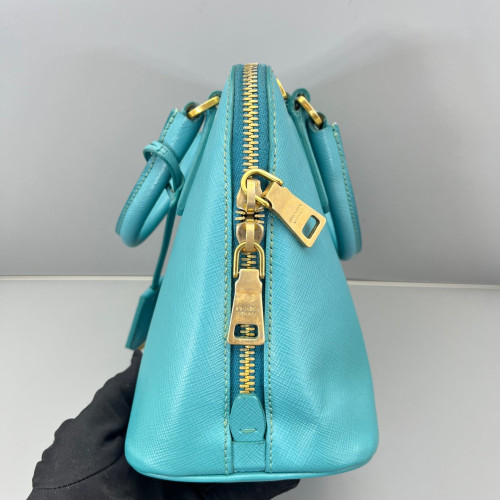 Prada Small Lux Open Promenade Saffiano Calfskin Blue