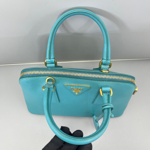 Prada Small Lux Open Promenade Saffiano Calfskin Blue