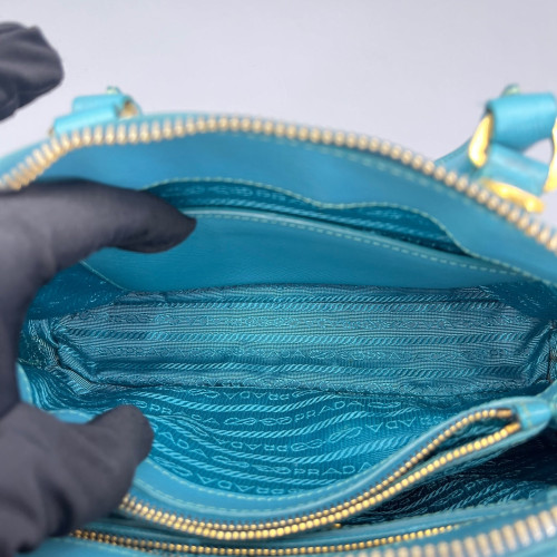 Prada Small Lux Open Promenade Saffiano Calfskin Blue