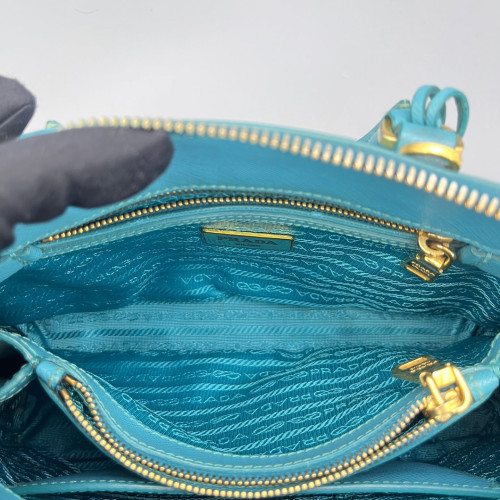 Prada Small Lux Open Promenade Saffiano Calfskin Blue