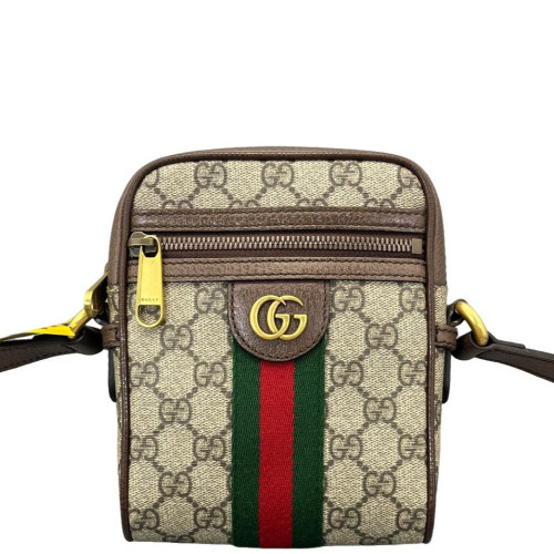 Gucci Web Ophidia North-South Camera Case GG Supreme Monogram Beige Ebony Beige Brown