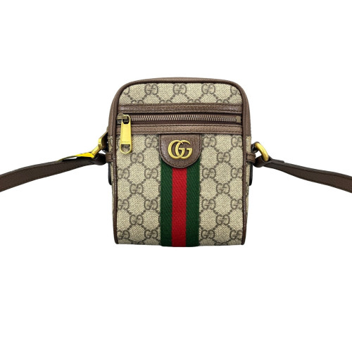 Gucci Web Ophidia North-South Camera Case GG Supreme Monogram Beige Ebony Beige Brown