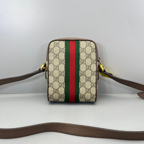 Gucci Web Ophidia North-South Camera Case GG Supreme Monogram Beige Ebony Beige Brown