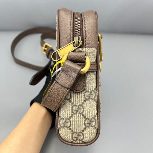 Gucci Web Ophidia North-South Camera Case GG Supreme Monogram Beige Ebony Beige Brown
