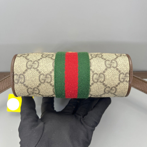 Gucci Web Ophidia North-South Camera Case GG Supreme Monogram Beige Ebony Beige Brown
