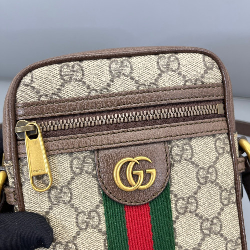 Gucci Web Ophidia North-South Camera Case GG Supreme Monogram Beige Ebony Beige Brown