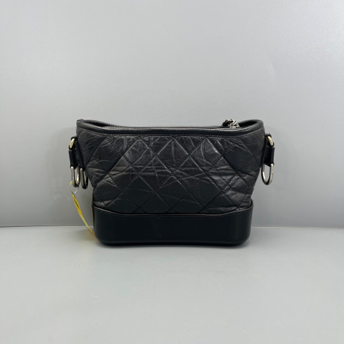 Chanel Quilted Small Gabrielle Hobo Calfskin Black
