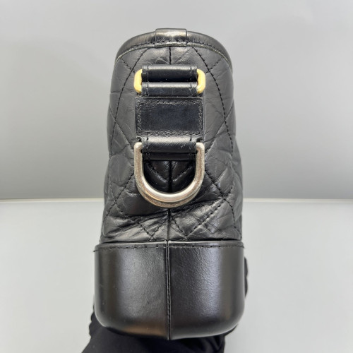 Chanel Quilted Small Gabrielle Hobo Calfskin Black