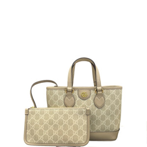 Gucci Tote Bag GG Supreme Monogram Beige Mystic White
