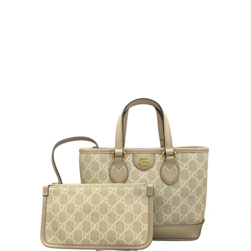 Gucci Tote Bag GG Supreme Monogram Beige Mystic White