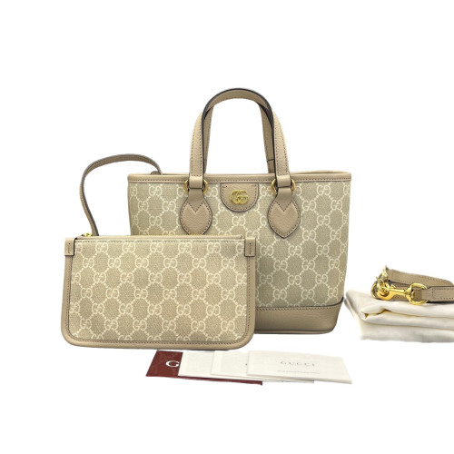 Gucci Tote Bag GG Supreme Monogram Beige Mystic White