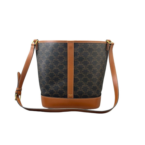 Celine Triomphe Bucket Bag Mediun Triomphe Tan Black Celine Triomphe Bucket Bag Mediun Triomphe Tan Black
